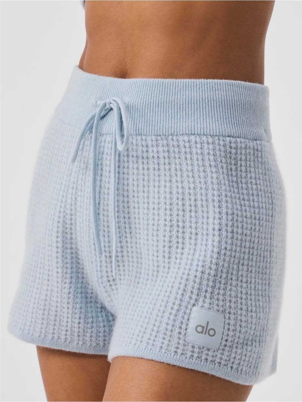 Alo Light Blue Knit Shorts